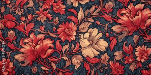 Ideal for fabric and decor, featuring vintage tapestry motifs and floral damask pattern.