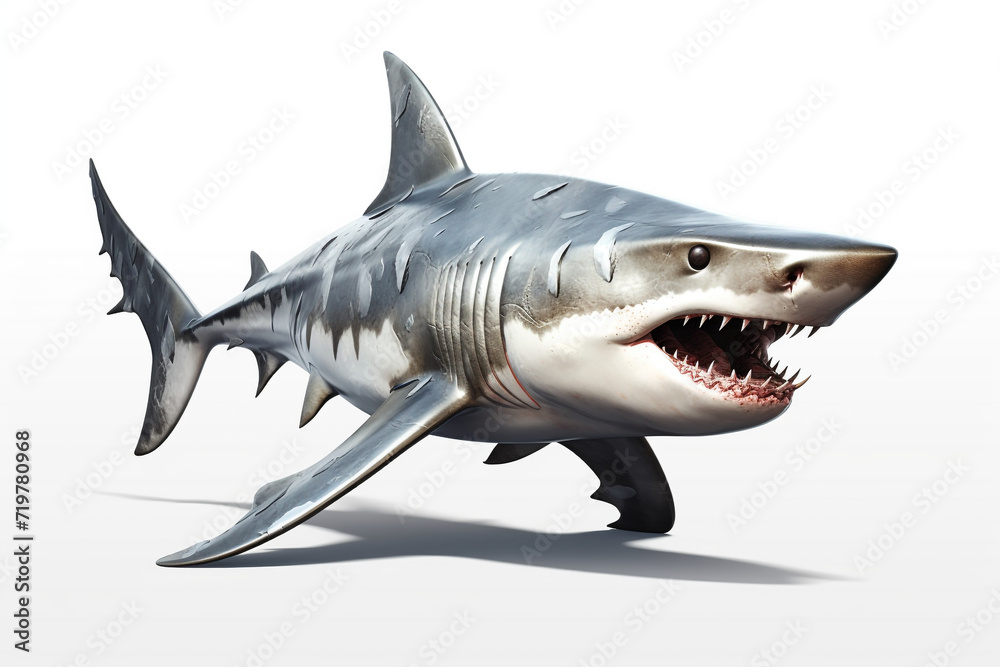 shark animal on white background