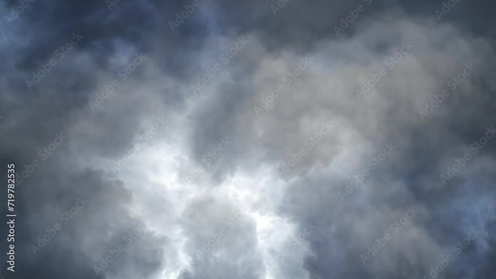 Dramatic dark storm clouds and thunderstorms