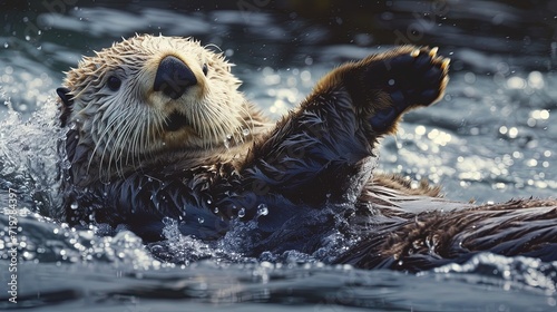 sea otter in water