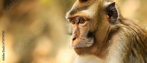 Close Up of a Monkey With Blurry Background