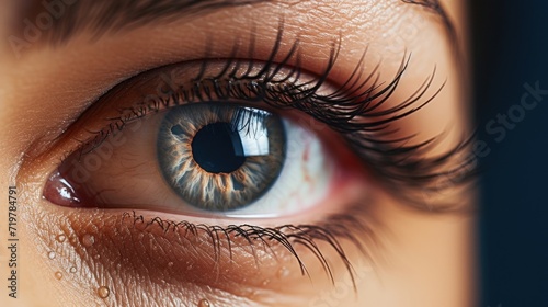 Closeup of a single tear falling from an eye, depicting the internal struggles and pain of mental health.