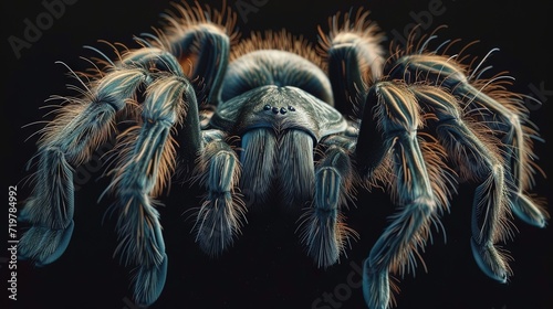 tarantula on a black background