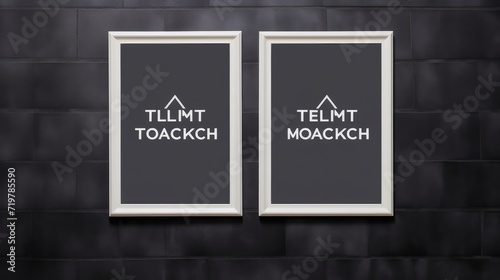 two Blank empty frame poster mockup portfolio living room presentation furniture living room