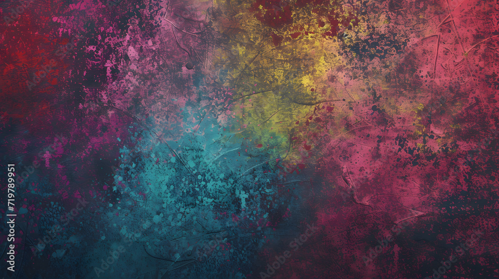 Abstract Painting With Multicolored Background