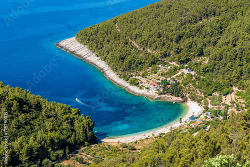 Amazing view of beach in Pupnatska luka cove on Korcula island, Croatia © Wirestock