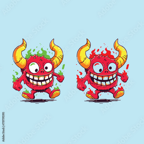 Vector red devil cartoon