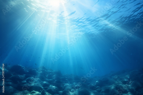 beautiful underwater view with sunlight © Salawati