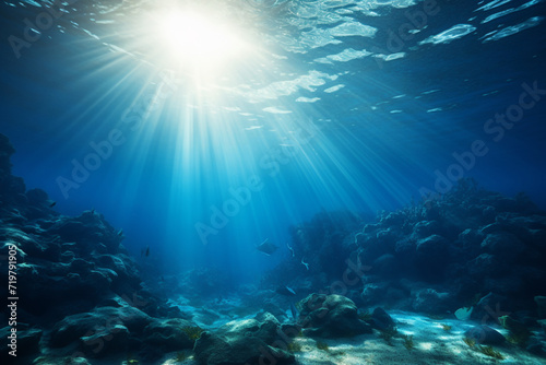 beautiful underwater view with sunlight