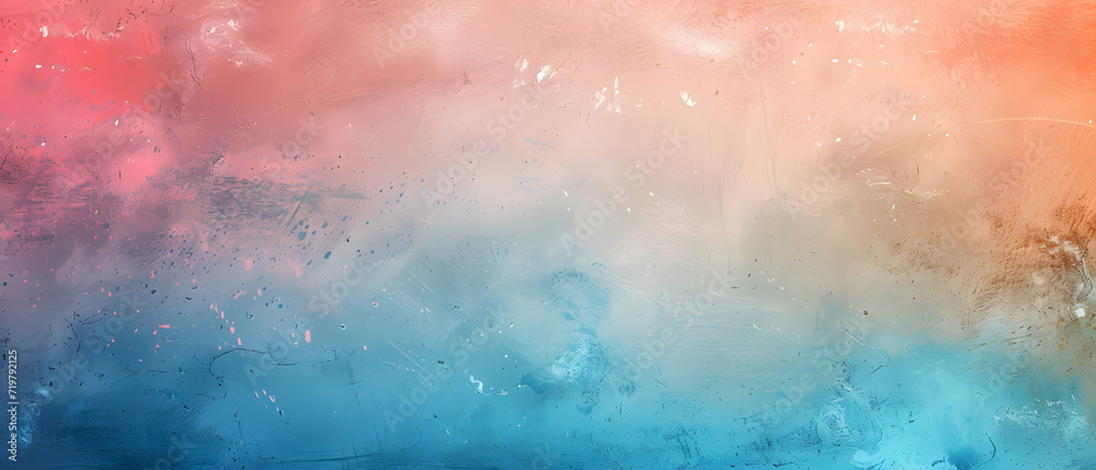 Abstract Painting of Blue, Pink, and Orange
