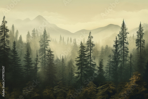 foggy forest view