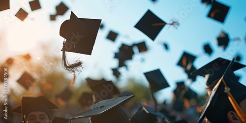 graduation caps in the air photo