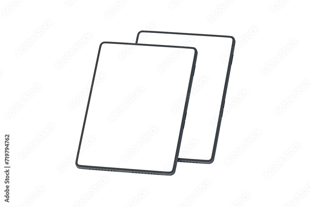 Ebooks with blank screen isolated on white background. 3d render Ebooks with blank screen isolated on white background. 3d render
