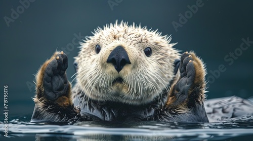 sea otter on the rock