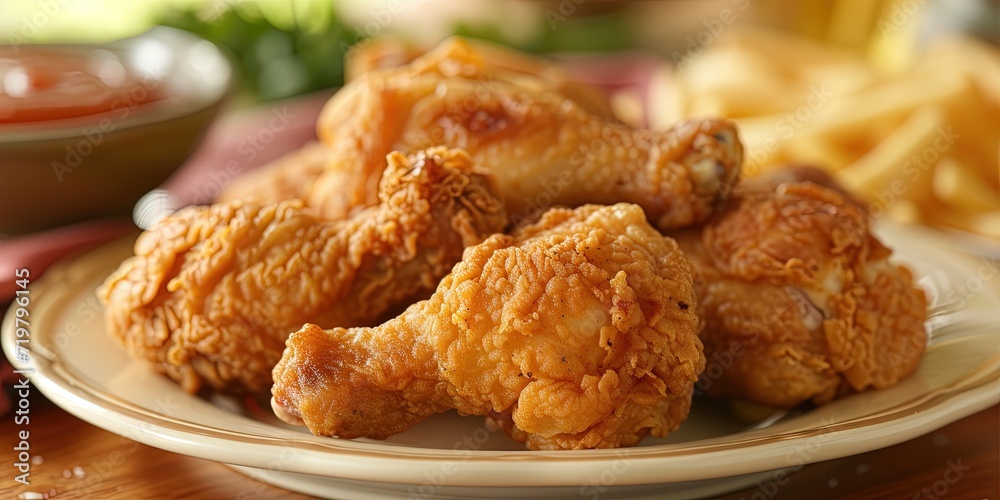 southern fried chicken wings and drumsticks on a plate southern fried chicken wings and drumsticks on a plate