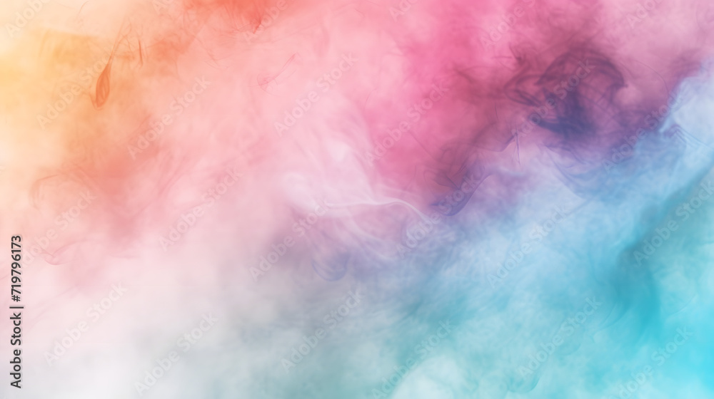 Multicolored Smoke Cloud on White Background