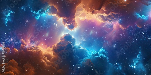 Nebula in Space: Stars and Clouds  © hisilly