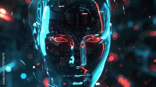 Evil AI humanoid robot