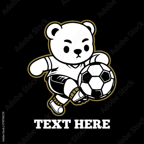 funny panda cartoon play ball icon  mascot logo  vector illustration
