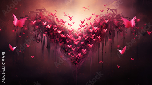 thousand of hearts  Love Valentine day concept illustration