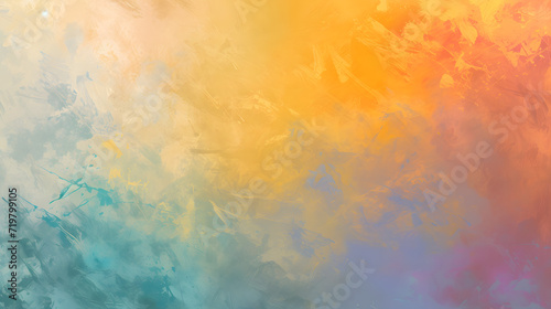 Painting of a Vibrant Multicolored Sky With Clouds