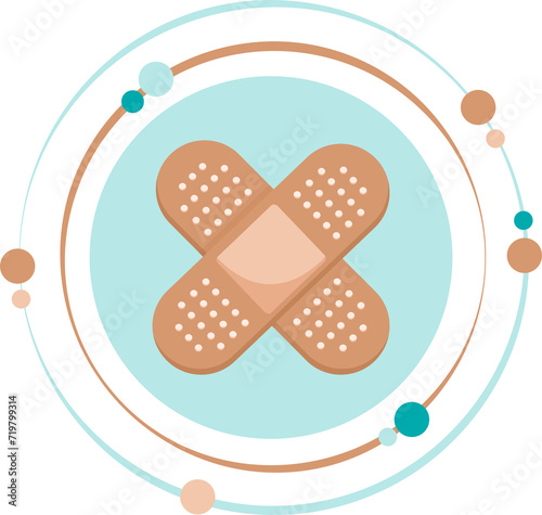 Cartoon adhesive bandage band aid graphic icon symbol