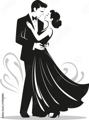 Ballroom Dance Romance, Couple Waltz Vector Illustration