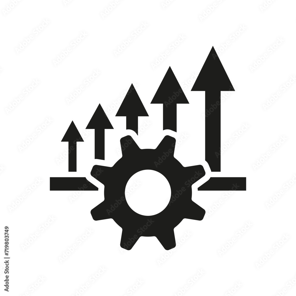 Growing development icon. Gear and arrows. Vector illustration. EPS 10. Growing development icon. Gear and arrows. Vector illustration. EPS 10.