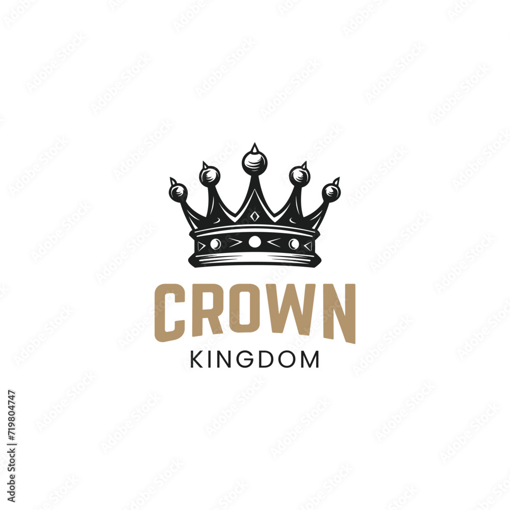 Gold crown icons. Queen king golden crowns luxury Logo Design Vector Set Gold crown icons. Queen king golden crowns luxury Logo Design Vector Set