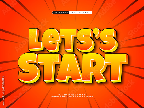 editable text effect style lets start
