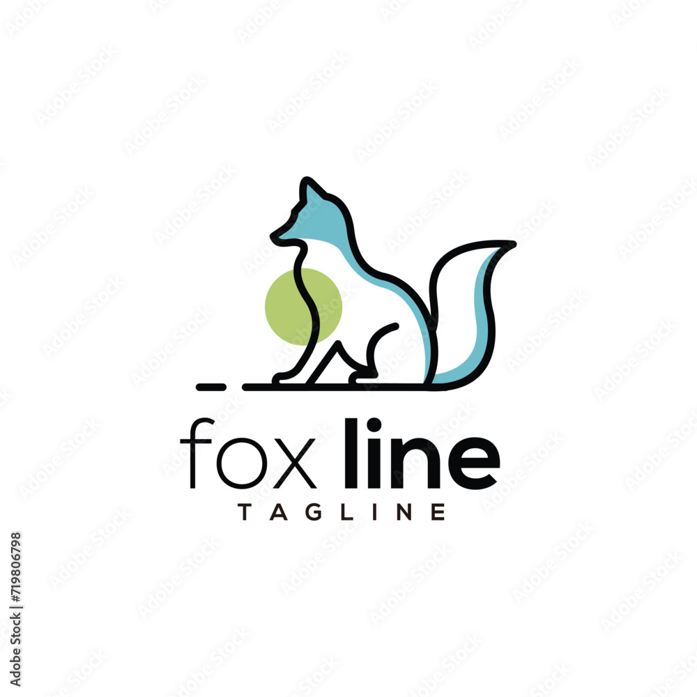Fox Line Logo Vector Design