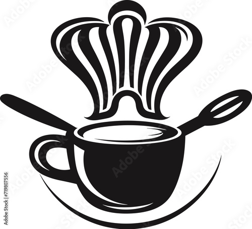 Chef s Hat and Coffee Cup Vector for Cafe Branding and Culinary Projects