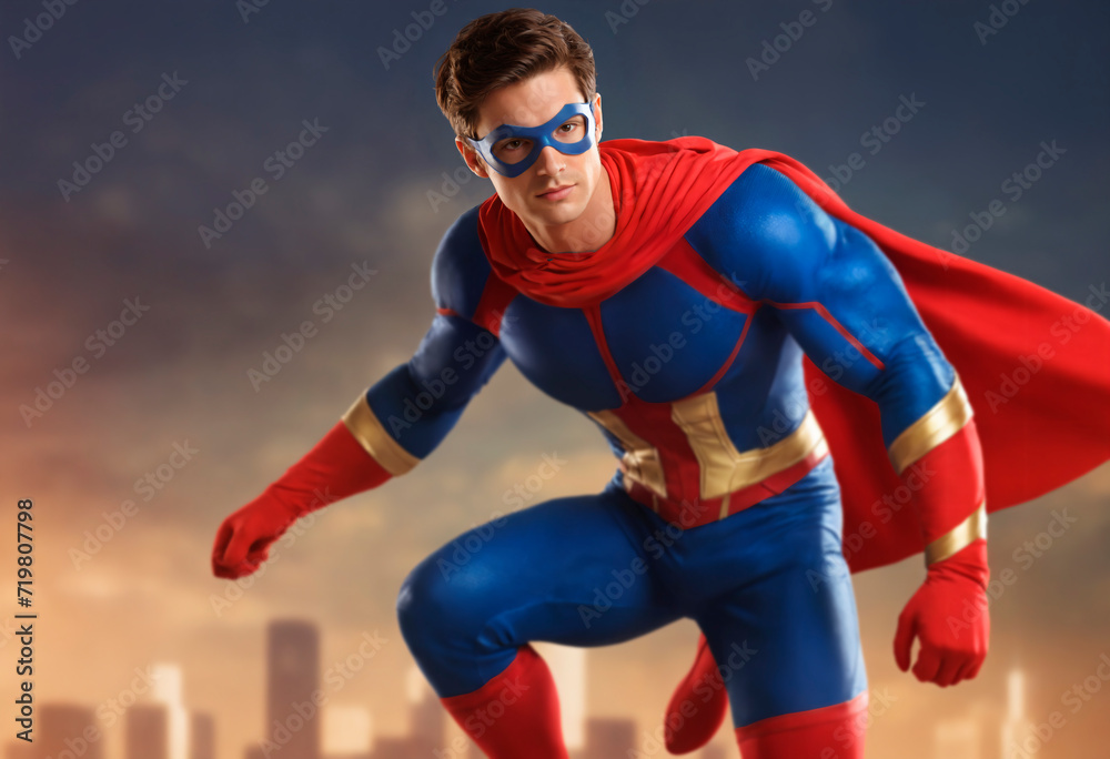 Superhero. Portrait man in fantastic costume. Superhero. Portrait man in fantastic costume.