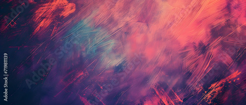 Abstract Painting With Pink and Blue Colors