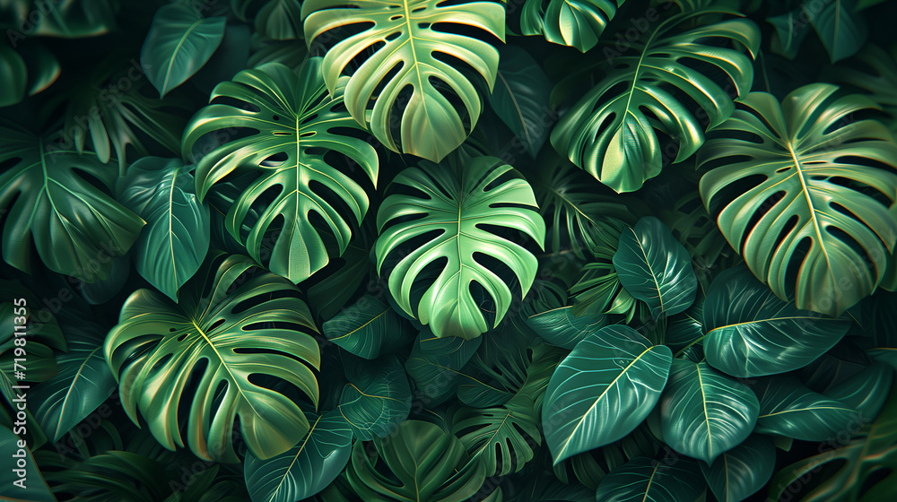 background with monstera leaves background with monstera leaves