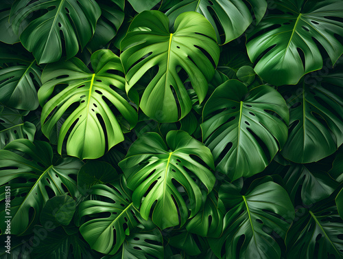 background with monstera leaves