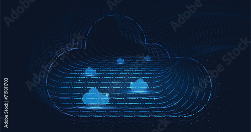Multiple cloud symbol vector illustration, 2D cloud, 3D cloud, multi-cloud work connected data.