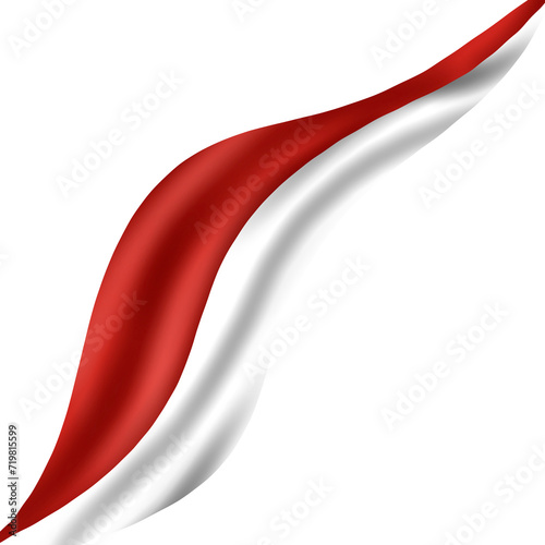 Indonesian Red white Waving Flag