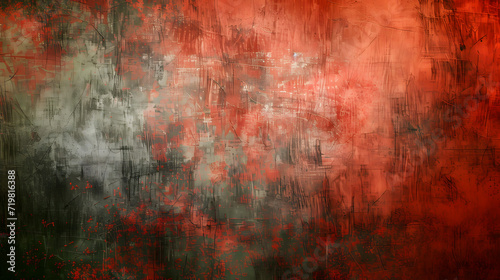 Abstract Painting With Red and Green Colors