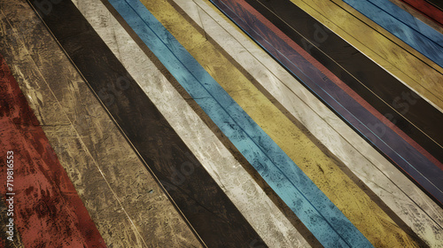 Close-Up of a Variegated Wooden Floor With Multiple Colored Planks