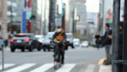 Wallpaper Mural 東京の市街　道路　自動車　人々　都市風景　ぼかし　スロー Torontodigital.ca