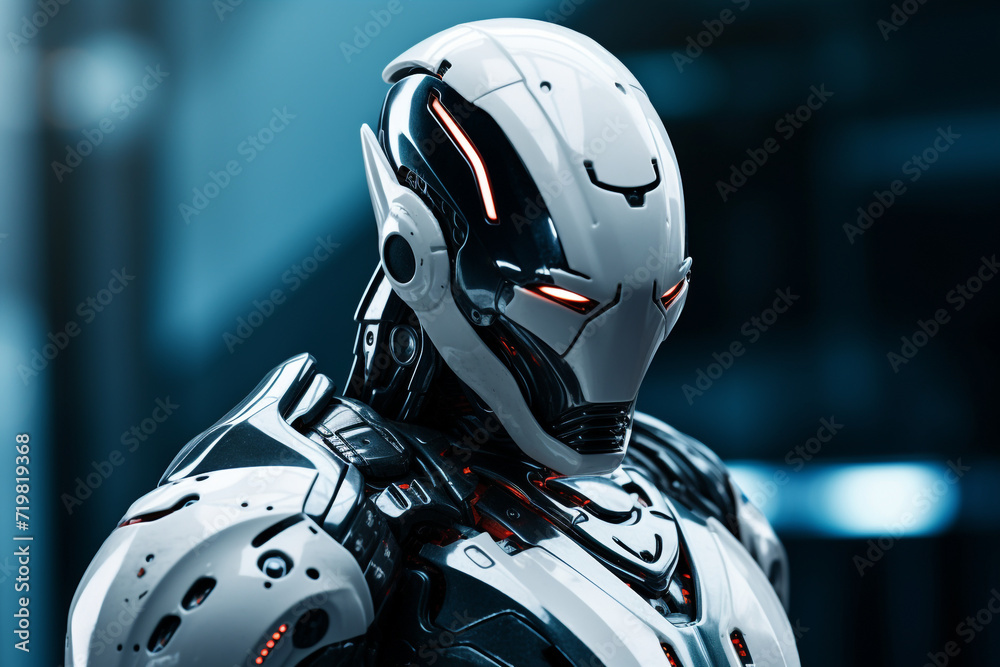 cyborg robot in armored suit cyborg robot in armored suit