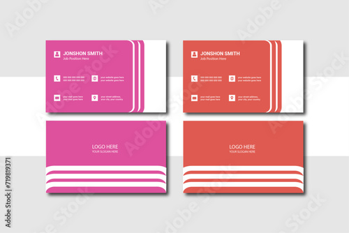 Double-sided creative business card template.Vector design formal modern business card.
