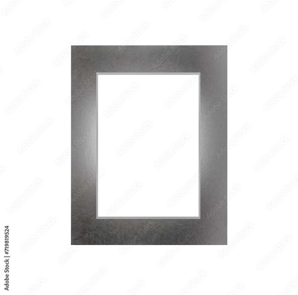 Metal brush texture silver modern photo frame 18x23 isolated on transparent background portrait rectangle vertical thick border mock up for poster, picture, wall art png 3d rendering image Metal brush texture silver modern photo frame 18x23 isolated on transparent background portrait rectangle vertical thick border mock up for poster, picture, wall art png 3d rendering image