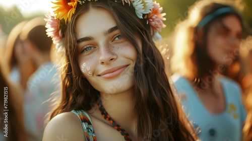 Young Girl With Flowers in Her Hair