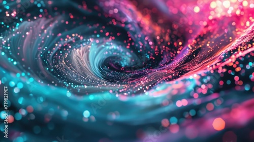 A nebula of neon lights swirling together in vibrant shades of pink and blue.