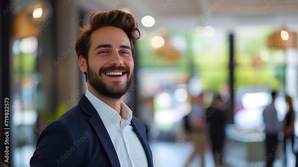 Smiling Man With Beard Looks Directly at the Camera
