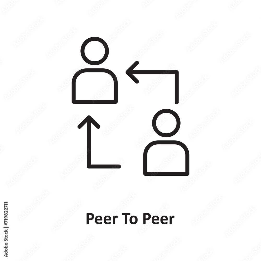 Peer To Peer icon. Creative flat peer to peer icon for web design, apps, on white background..eps Peer To Peer icon. Creative flat peer to peer icon for web design, apps, on white background..eps