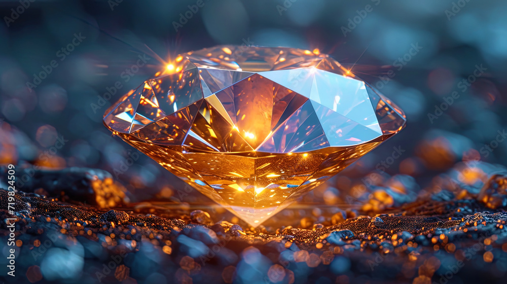 A diamond with a relief pattern relief elements that form patterns on the surface of the diamond give it volume and text A diamond with a relief pattern relief elements that form patterns on the surface of the diamond give it volume and text