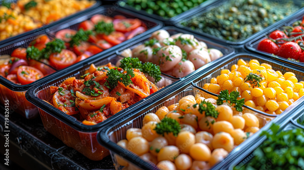 Culinary products packed in special containers for convenient delive